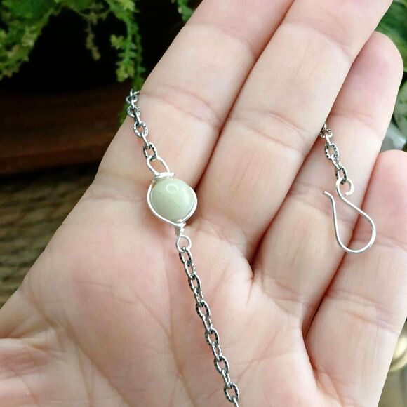 Amazonite Crystal Bracelet Anklet, Gemstone Jewelry Accessories, 9" - Picture 3 of 3